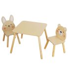 Moni FAJÁTÉK Asztal 2 székkel szett - Natur 