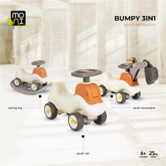   Moni Bumpy Bumpy 3 az 1-ben ráülős, markoló kanalas bébitaxi kormánnyal 6-36 hó+ 
