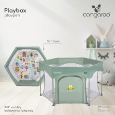 Cangaroo Playbox
hatszögletű utazójáróka - zöld