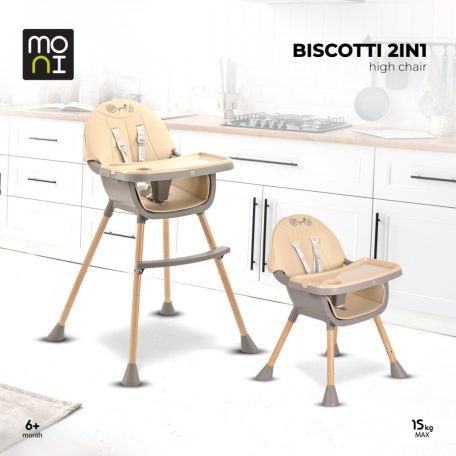 Moni Biscotti 2in1 fix etetőszék - Bézs
