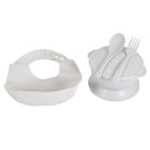 Moni SURPRISE multifunkciós etetőszék (ajándék szilikon tányérral, evőeszközzel, előkével) - Szürke 