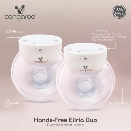 Cangaroo Eliria Duo kéz nélküli elektromos mellszívó - Fehér 