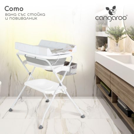 Cangaroo Como 2 in 1 pelenkázó állvány Összecsukható káddal - szürke