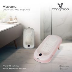   Cangaroo Havana babatartó kádba vízhőmérővel - rózsaszín 