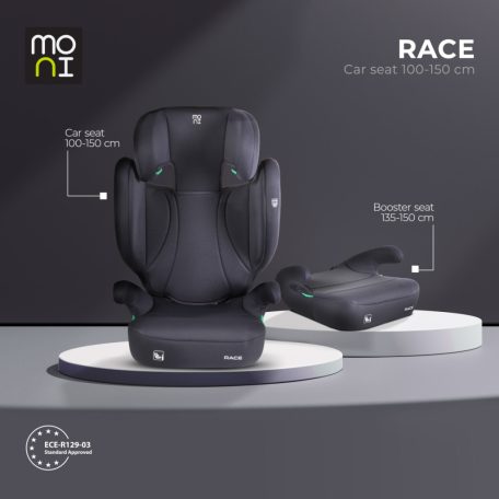 Moni Race biztonsági autósülés I-Size 100-150cm - fekete