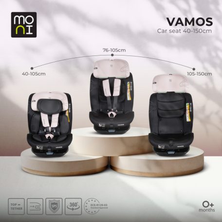 Moni Vamos Isofix autós ülés 360 forgatható (40-150 cm) - Baby pink