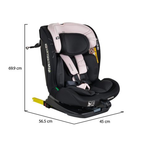 Moni Vamos Isofix autós ülés 360 forgatható (40-150 cm) - Baby pink