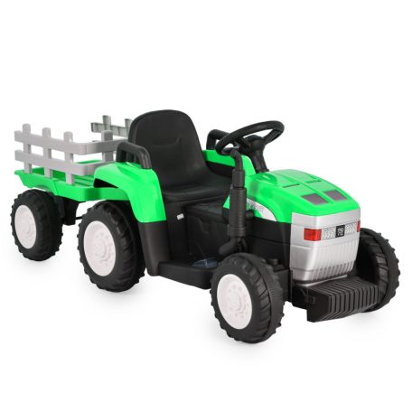 Moni Dallas elektromos traktor utánfutóval 140 cm - Zöld