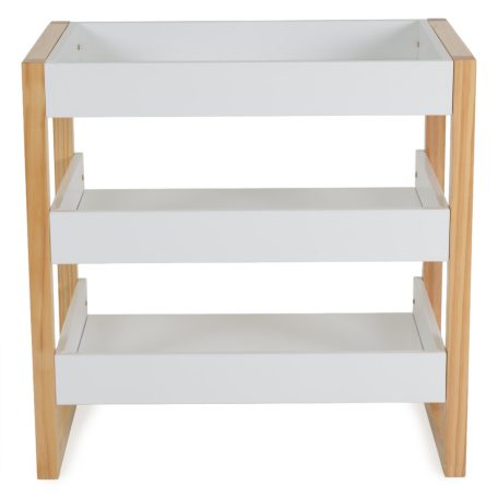Cangaroo Timber pelenkázó állvány polccal - Fehér/Natur