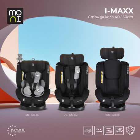 Moni i-Maxx i-Size Isofix gyermekülés (40-150 cm) - Szürke