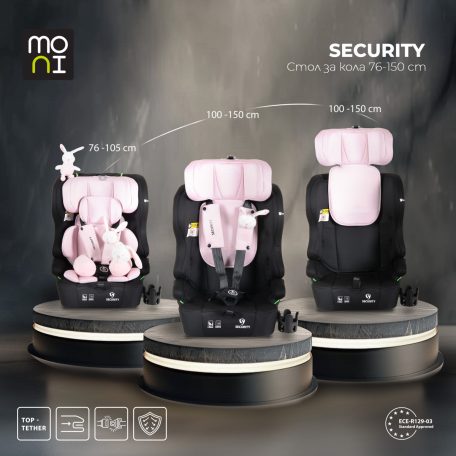 Moni Security isofix biztonsági autósülés 76-150cm  - Rózsaszín