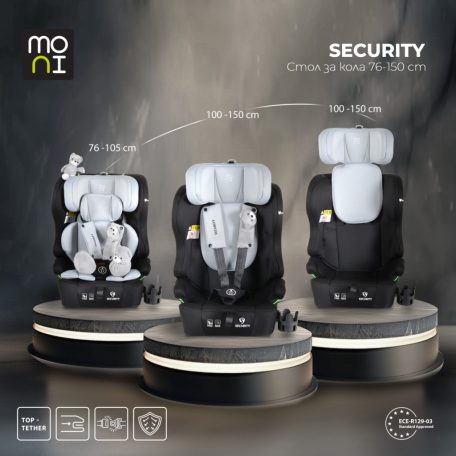 Moni Security isofix biztonsági autósülés 76-150cm  - Szürke 
