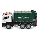 Szemétszállító autó hanggal és fénnyel - fehér/zöld