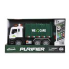 Szemétszállító autó hanggal és fénnyel - fehér/zöld