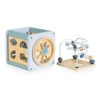 Moni Toys  fa activity kocka xilofonnal, drót pályával - kék