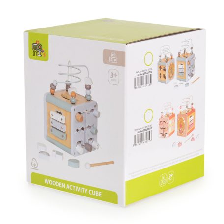 Moni Toys  fa activity kocka xilofonnal, drót pályával - kék