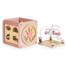 Moni Toys  fa activity kocka xilofonnal, drót pályával - rózsaszín 