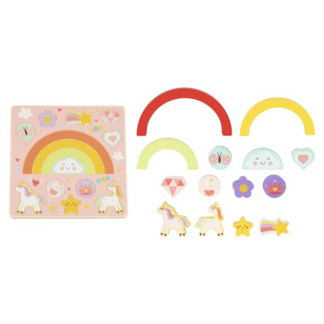 Moni 2IN1 balance puzzle Unicornis szivárvány