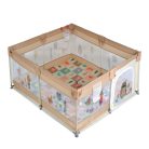 Moni Game Zone összecsukható járóka szőnyeggel, 60 labdával 120x120cm - Bézs