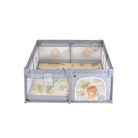 Moni Game Zone összecsukható járóka szőnyeggel, 60 labdával 120x120cm - Szürke