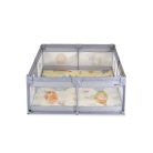 Moni Game Zone összecsukható járóka szőnyeggel, 60 labdával 120x120cm - Szürke