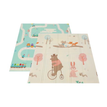 Moni Game Zone összecsukható járóka szőnyeggel, 60 labdával 150x200cm - Menta