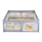 Moni Game Zone összecsukható járóka szőnyeggel, 60 labdával 150x200cm - Szürke 