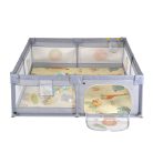 Moni Game Zone összecsukható járóka szőnyeggel, 60 labdával 150x200cm - Szürke 