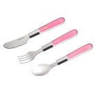 Canpol fém evőeszköz kanál, villa, kés 18hó+ rózsaszín