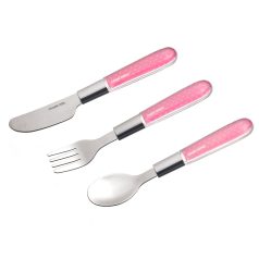   Canpol fém evőeszköz kanál, villa, kés 18hó+ rózsaszín
