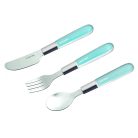 Canpol fém evőeszköz kanál, villa, kés 18hó+ zöld