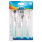 Canpol fém evőeszköz kanál, villa, kés 18hó+ zöld