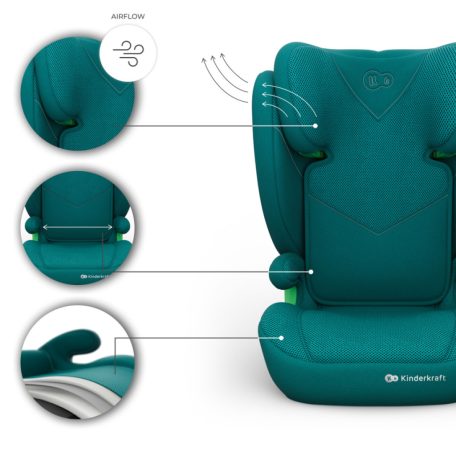 KINDERKRAFT Junior Fix 2 Plus i-Size gyermekülés - 100-150 cm - Green