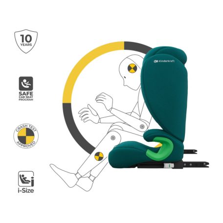 KINDERKRAFT Junior Fix 2 Plus i-Size gyermekülés - 100-150 cm - Green