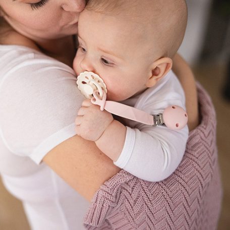 BabyOno szilikon cumitartó lánc - rózsaszín