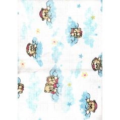   Baby Bruin nyomott mintás textil pelenka, 2db - felhős maci kék