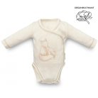 Kenguru Gold Átlapolt csecsemő kombidressz (56-62) ekrü róka mintával