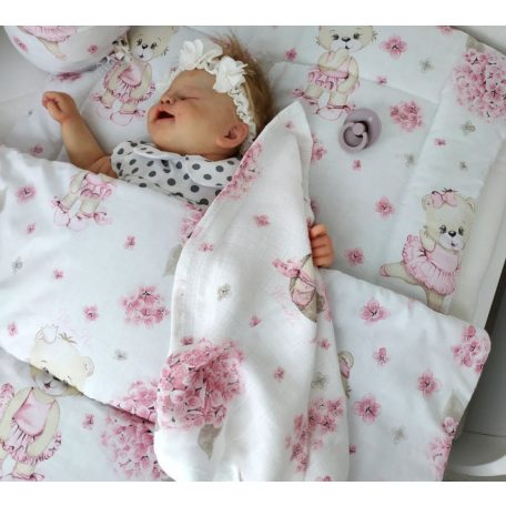 Baby Shop 2 részes babaágynemű - Balerina maci