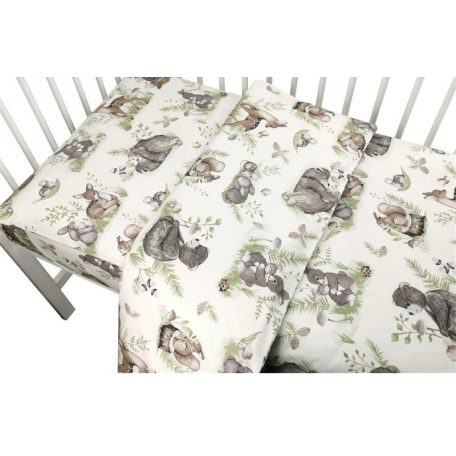 Baby Shop ágynemű huzat 100*135 cm - Erdei barátok zöld