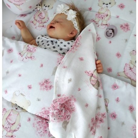 Baby Shop ágynemű huzat 100*135 cm - Balerina maci rózsaszín 