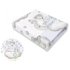 Baby Shop pamut,gumis lepedő 60*120 cm - Csillagos maci kék
