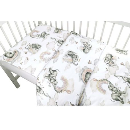 Baby Shop ágynemű huzat 100*135 cm - szivárványos elefánt