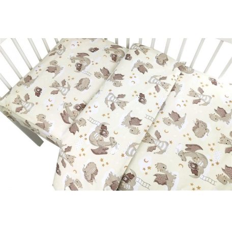 Baby Shop ágynemű huzat 100*135 cm - bézs sárkány 