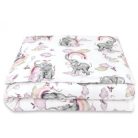 Baby Shop ágynemű huzat 100*135 cm - szivárványos elefánt rózsaszín 