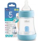 Chicco Perfect5 biofunkcionális cumisüveg 150 ml lassú folyású 0h + kék 