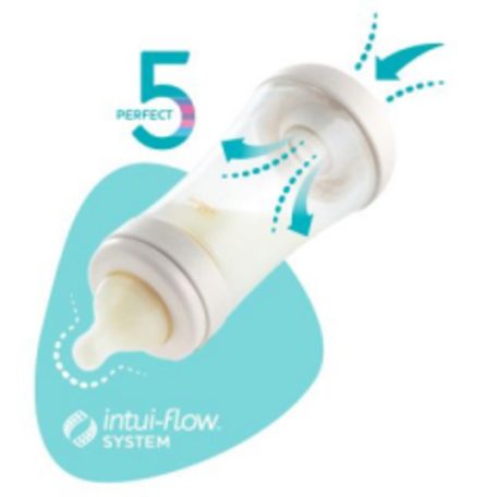 Chicco Perfect5 biofunkcionális cumisüveg 150 ml lassú folyású 0h + kék 