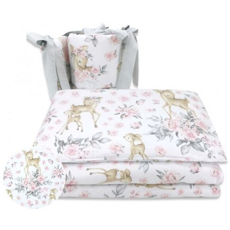 Baby Shop 4 részes babaágynemű - őzike rózsaszín