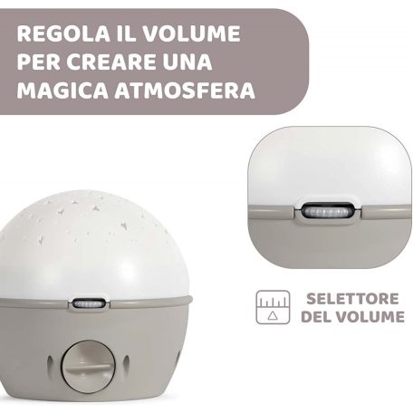 Chicco NEXT2 STARS babaágyra rögzíthető projektor plüss macival - Neutral