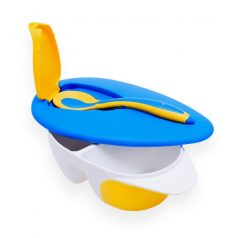 Baby Bruin osztott tányér kanállal - kék