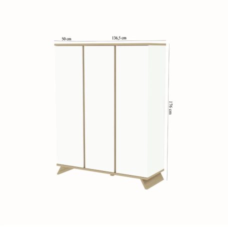 Faktum Sienna White 3 osztású szekrény